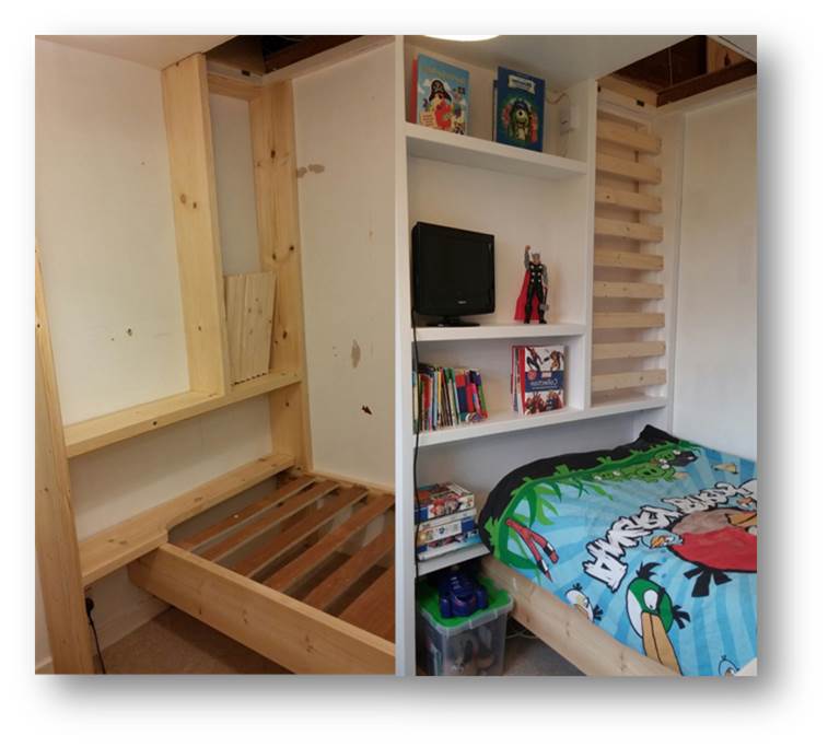 Adam's bedroom before and after a makeover