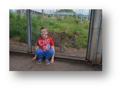 Adam looking super-tough next to this little big-cat