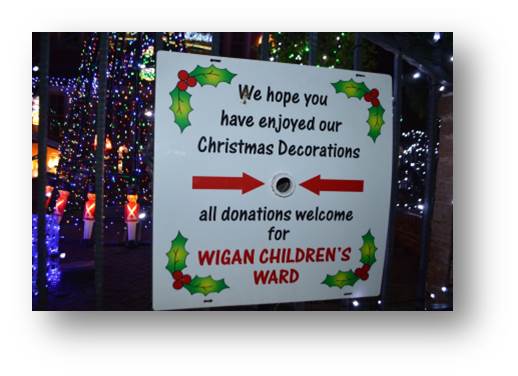 One of the houses on Rachel's Wigan Christmas Lights Tour raising money for charity.