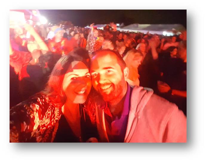 Me and Rachel enjoying the retro tunes at the 80s and 90s festival