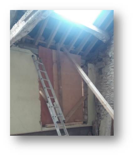 The rear window which