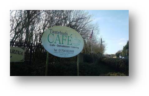 Image of the cafe sign at Rufford Marina