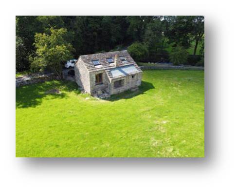 A lovely aerial shot of the hall pre-solar panels