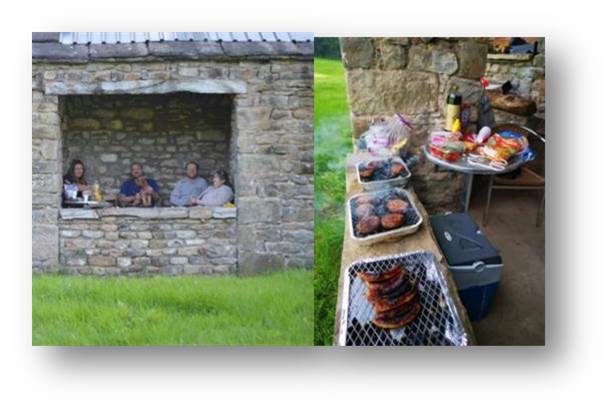 The seating area gives us all a chance to enjoy the halls view to the rear but the BBQ might need a re-think