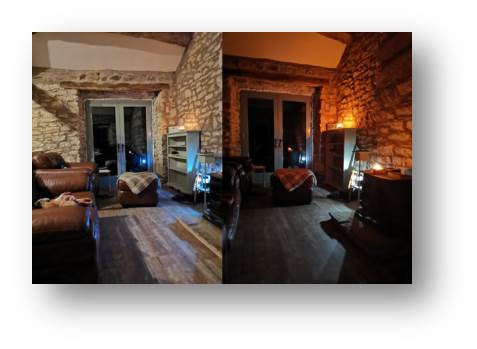 With electricit vs without electricity, the lpace feels just as cosy