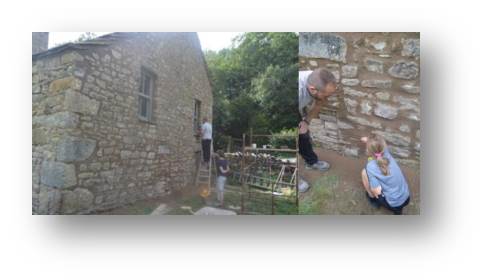 Emily putting her mark on the place with a bit of authorised vandalism