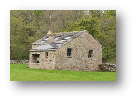 Rear of Temperance Hall with Solar Panels Installed